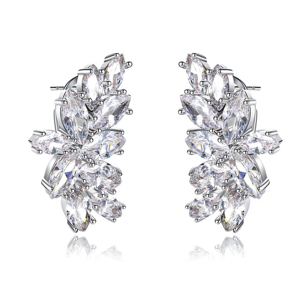 Dazzling American Diamond Big Leaf Drop Earrings Online|Kollam Supreme
